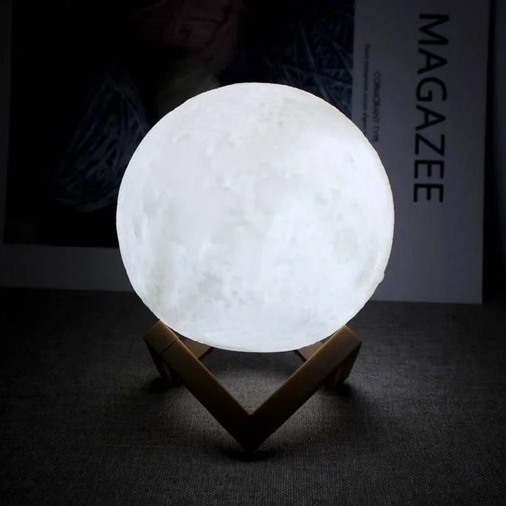 "LunaGlow 3D: Magical Moon Lamp for Cozy Nights"