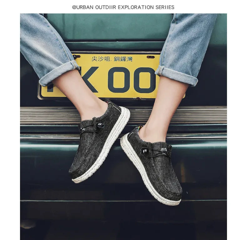 Large Size Outdoor Men's Casual Denim Canvas Shoes Vulcanize Shoes Fashion Luxury Style Designer Breathable Men Sneakers Loafers