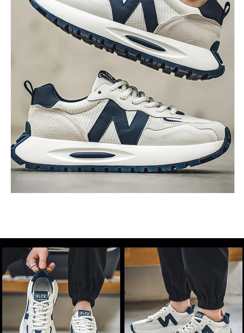 Fashion brand tenis men casual faux leather sneakers male wedged shoes 2025 spring summer breathable trainers man  gym run shoes